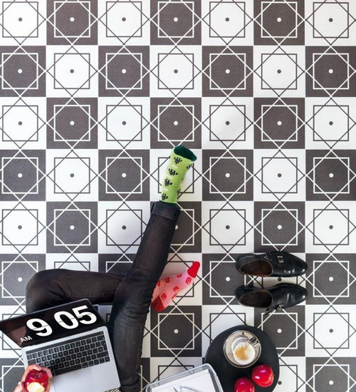 Vloertegel Vives Alameda-R Eliseos Grafito 20x20 cm