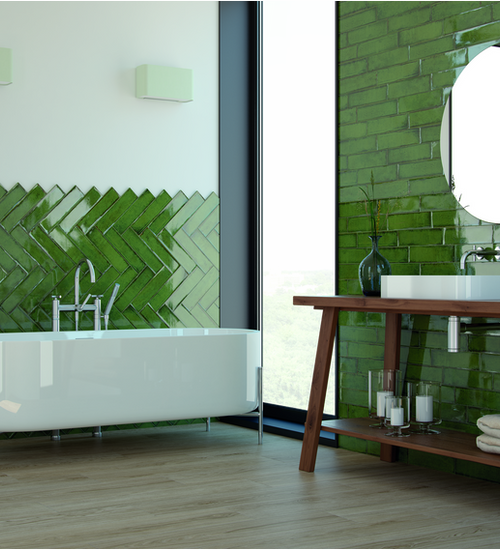 Wandtegel Cifre Alchimia Olive Brillo 7,5x30 cm