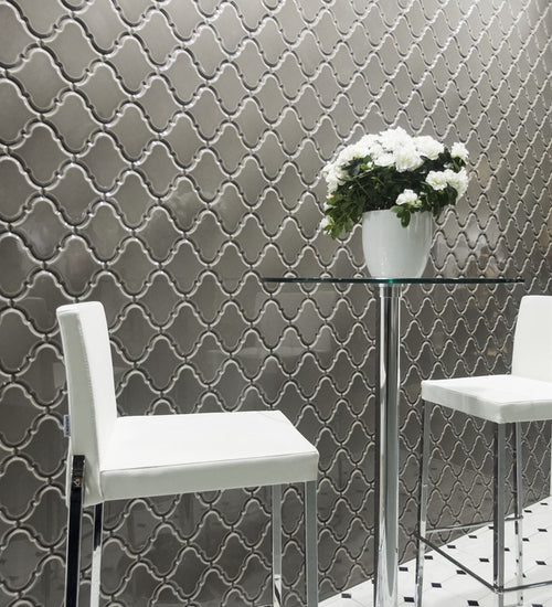 Wandtegel Adex Arabesco Biselado 15x8,5 cm Silver Sands