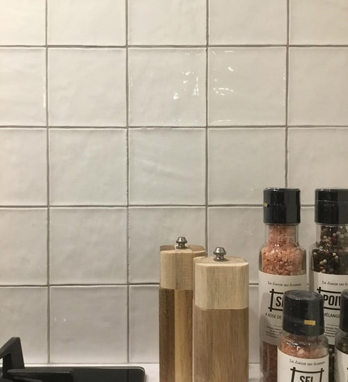 Wandtegel Revoir Paris Atelier Blanc de Lin Glossy 10x10 cm