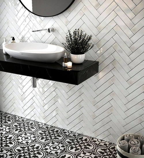 Wandtegel Revoir Paris Atelier Blanc de Lin Glossy 6,2x25 cm