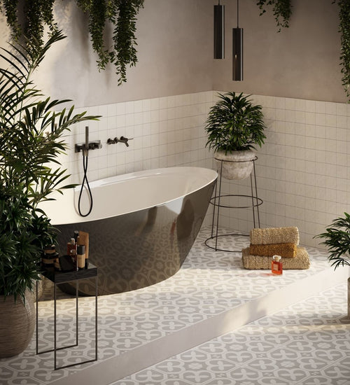 Wandtegel Revoir Paris Atelier Blanc de Lin Mat 10x10 cm