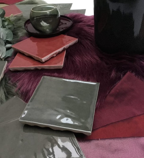 Wandtegel Revoir Paris Atelier Bordeaux Glossy 10x10 cm