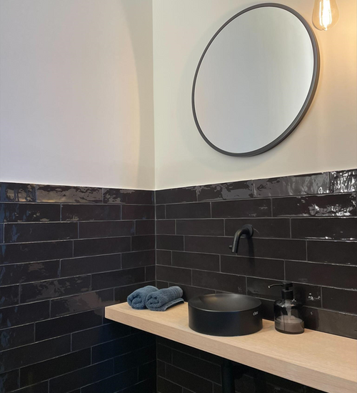 Wandtegel Revoir Paris Atelier Noir Glossy 6,2x25 cm