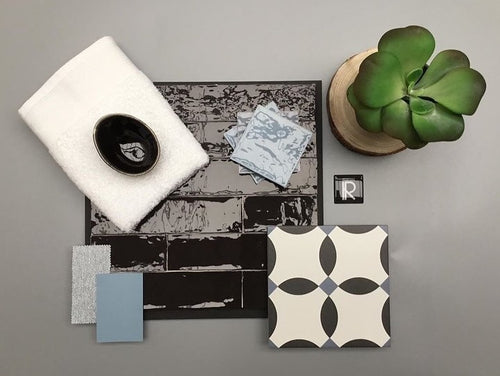 Wandtegel Revoir Paris Atelier Noir Glossy 6,2x25 cm