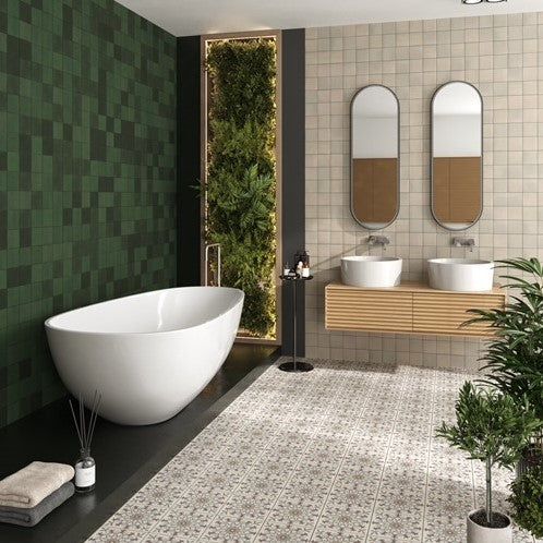 Wandtegel Revoir Paris Atelier Taupe Mat 10x10 cm