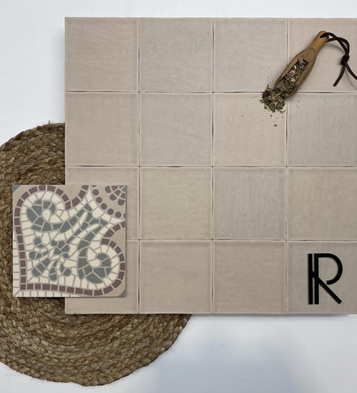 Wandtegel Revoir Paris Atelier Taupe Mat 10x10 cm