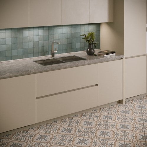 Wandtegel Revoir Paris Atelier Turquoise Mat 10x10 cm