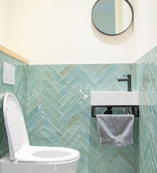 Wandtegel Revoir Paris Atelier Vert d'Eau Glossy 6,2x25 cm