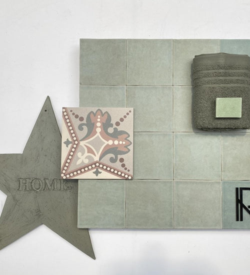 Wandtegel Revoir Paris Atelier Vert d'Eau Mat 10x10 cm