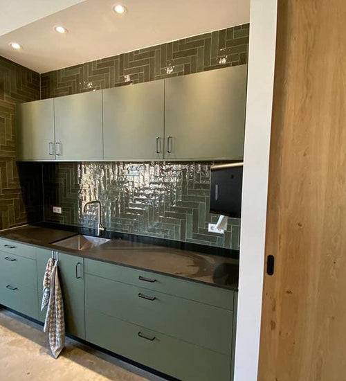 Wandtegel Revoir Paris Atelier Vert Emeraude Glossy 6,2x25 cm