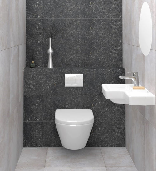 Vloertegel Sphinx Terrazzo Zwart mat