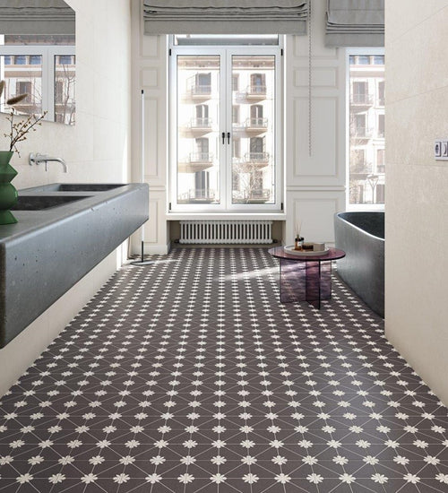 Vloertegel Vives Bali Tuban Antracita 20x20 cm