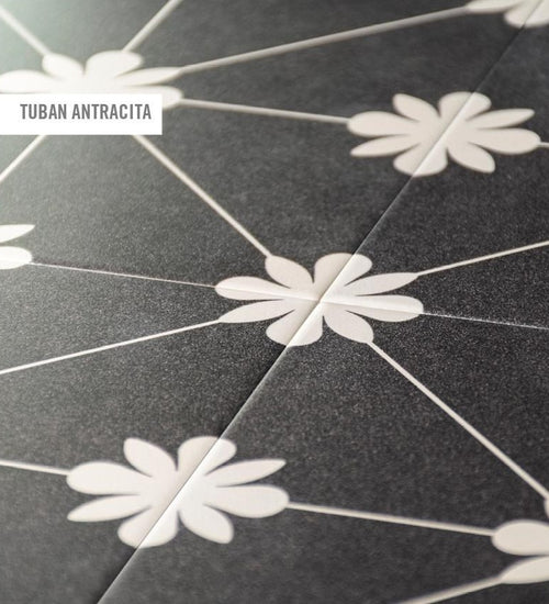 Vloertegel Vives Bali Tuban Antracita 20x20 cm