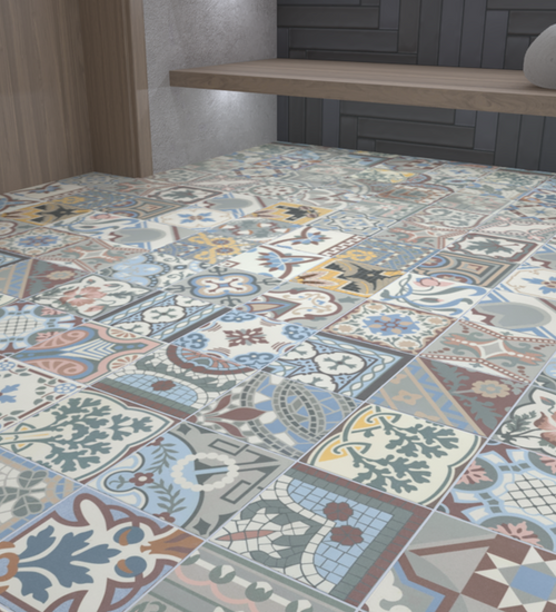 Vloertegel Revoir Paris Bel Histoire Patchwork 15x15 cm