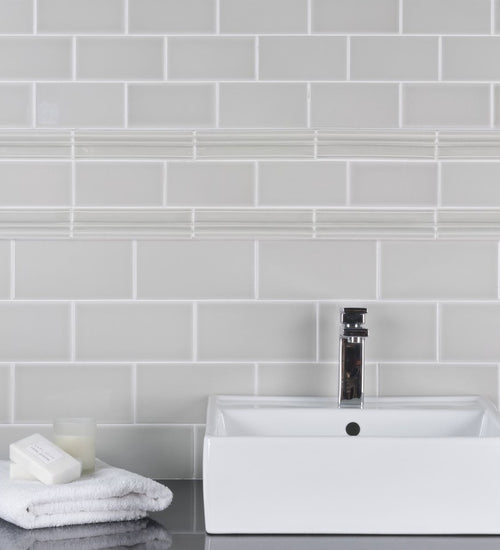 Wandtegel Adex Neri Biselado 7,5x15 cm Silver Mist