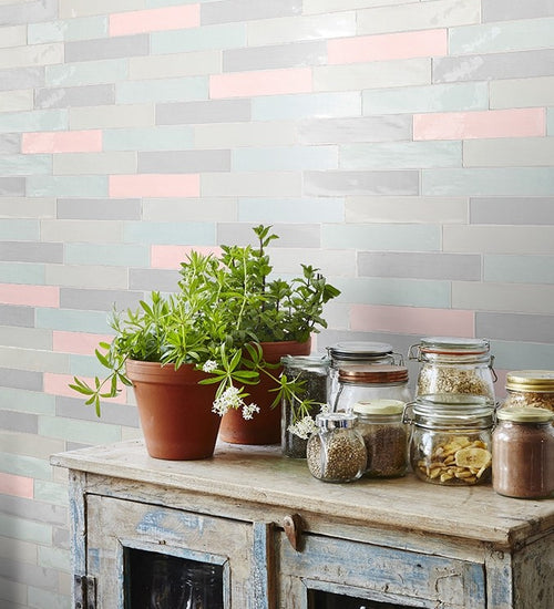 Wandtegel Sottocer Harmony Grijs glans 7x30 cm