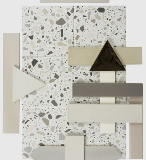 Vloertegel Quintessenza Confetti Bianco Beige 18,6x18,6 cm