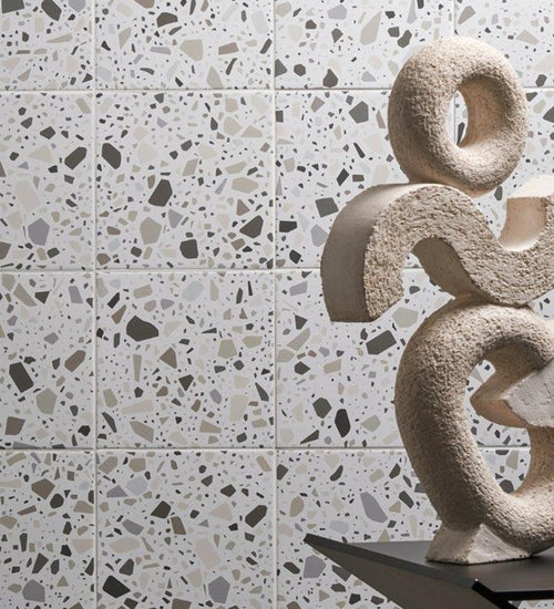 Vloertegel Quintessenza Confetti Bianco Beige 18,6x18,6 cm