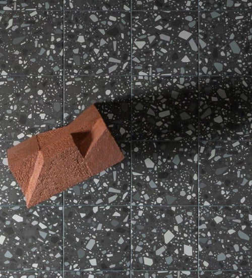 Vloertegel Quintessenza Confetti Nero Petrolio 18,6x18,6 cm