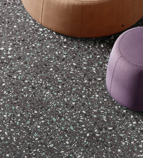 Vloertegel Quintessenza Confetti Nero Petrolio 18,6x18,6 cm