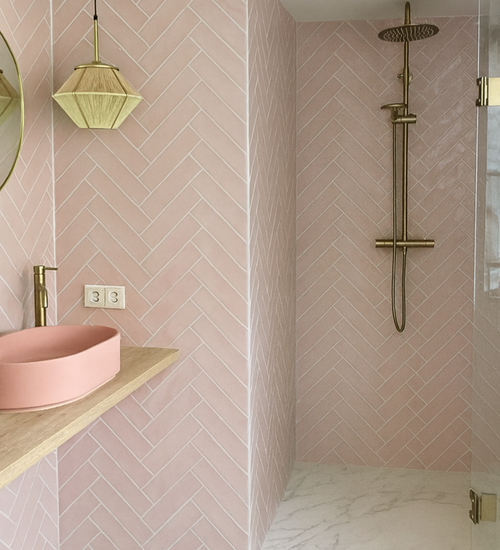 Wandtegel Estudio Ceramico Cotswold Blush 7,5x30 cm