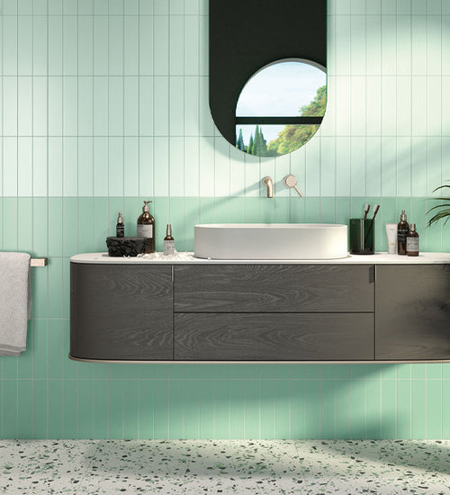 Wandtegel Baerwolf California Groen mat 6x25 cm