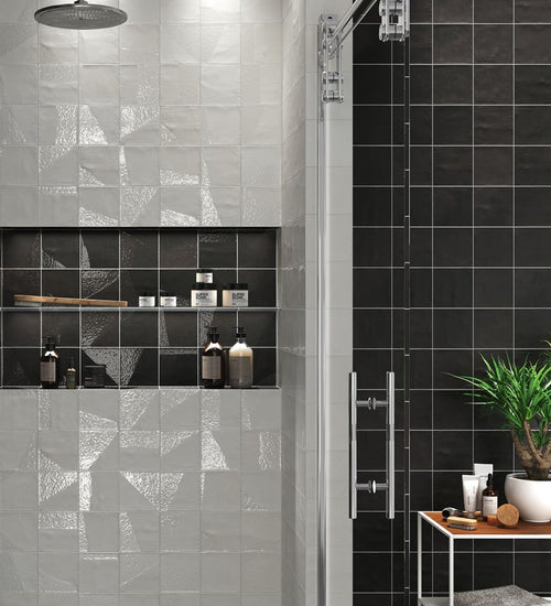 Vloertegel Carmen Delight Black 13,8x13,8 cm