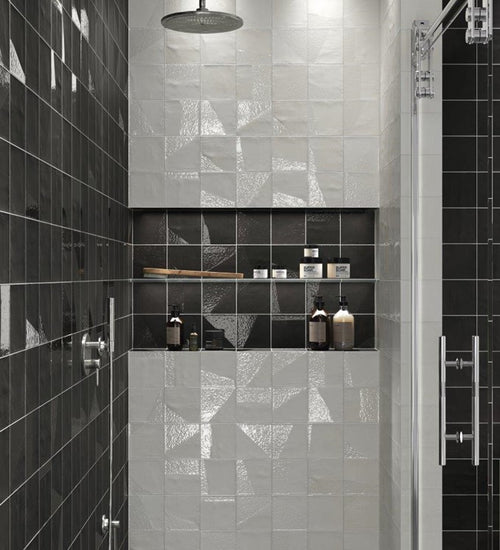 Vloertegel Carmen Delight Drop Black 13,8x13,8 cm