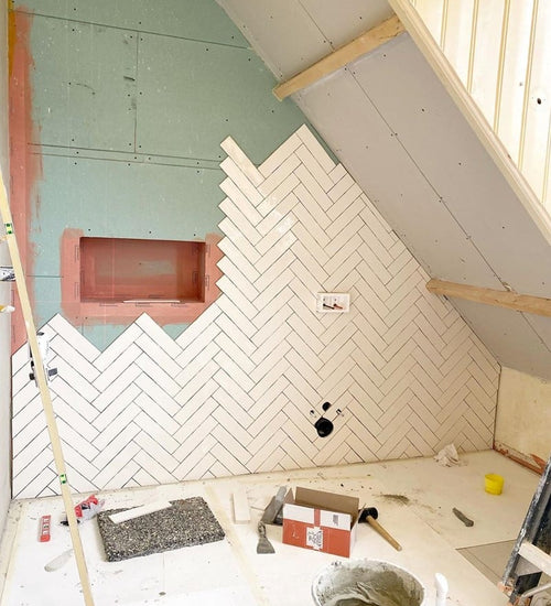 Wandtegel Estudio Ceramico Devon Snow White 7,5x30 cm