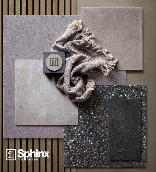 Vloertegel Sphinx Terrazzo Zwart mat