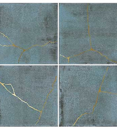 Wandtegel Wow  Enso Kintsugi Blue 12,5x12,5 cm