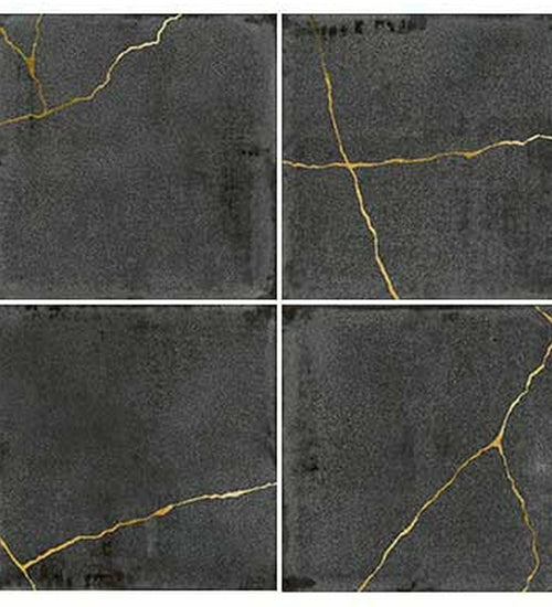 Wandtegel Wow  Enso Kintsugi Graphite 12,5x12,5 cm