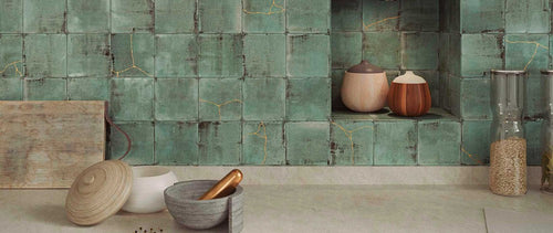 Wandtegel Wow  Enso Kintsugi Green 12,5x12,5 cm