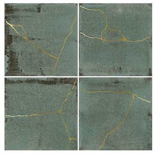 Wandtegel Wow  Enso Kintsugi Green 12,5x12,5 cm