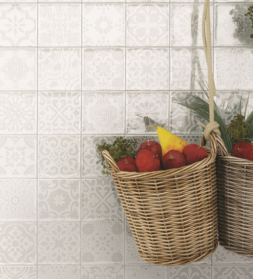 Wandtegel Vives Etnia 13x13 cm Tamil Blanco (Mix)