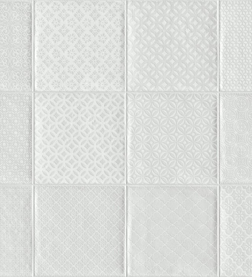 Wandtegel Vives Etnia 20x20 cm Bugis Blanco