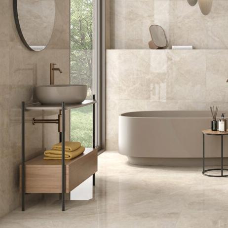 Vloertegel Geo tiles Taj mahal Beige glans 120x120 cm