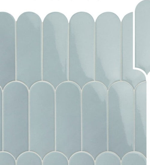 Wandtegel Natucer Fan Mix Acqua 7,2x19,5 cm