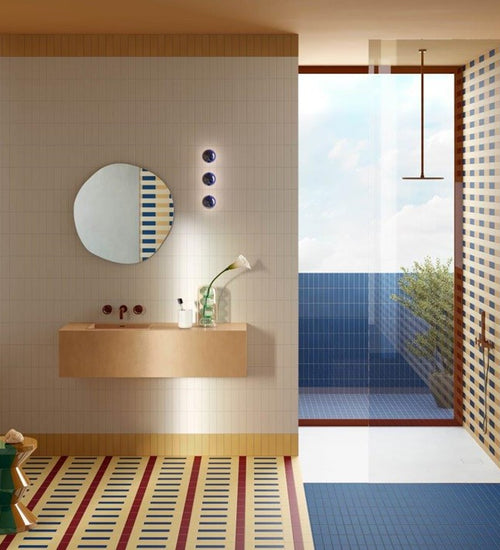 Sampletegel Quintessenza Färgblock Borgogna Matt