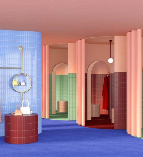 Sampletegel Quintessenza Färgblock Borgogna Matt