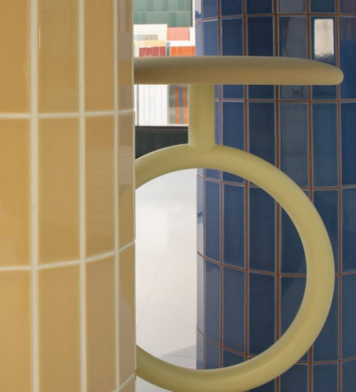 Wandtegel Quintessenza Färgblock Cannella Lucido 5x15 cm