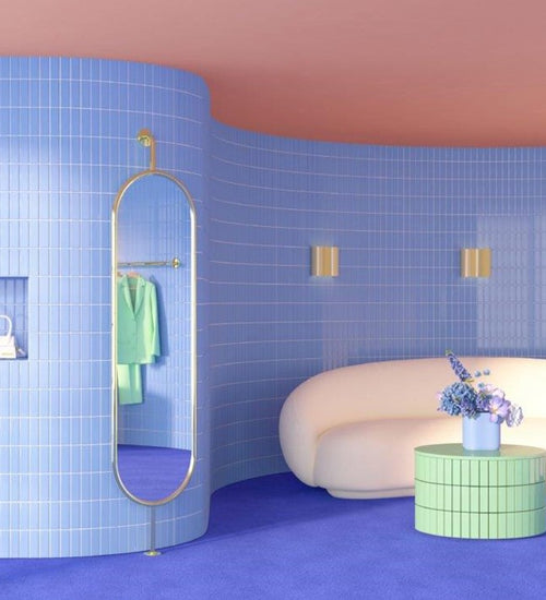 Wandtegel Quintessenza Färgblock Cielo Matt 5x15 cm