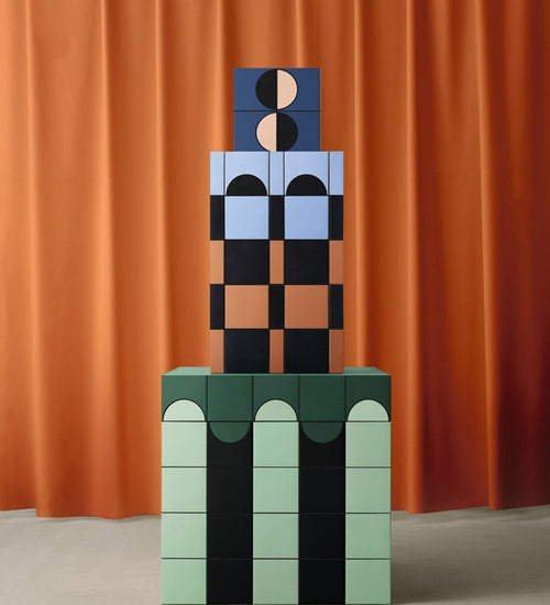 Wandtegel Quintessenza Färgblock Decoro Cirkel-Out Bianco Matt15x15 cm set van 12