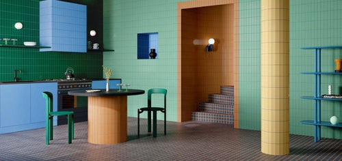 Sampletegel Quintessenza Färgblock Menta Lucido