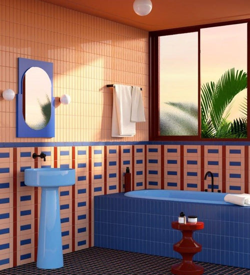 Sampletegel Quintessenza Färgblock Menta Matt