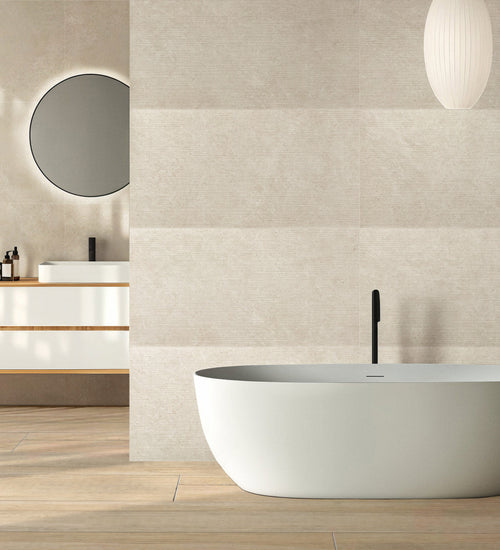 Vloertegel Sphinx Naturel Creme mat 20x120 cm
