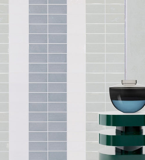 Wandtegel Quintessenza Genesi13 Acquamarina Lucido 6,5x13,2 cm