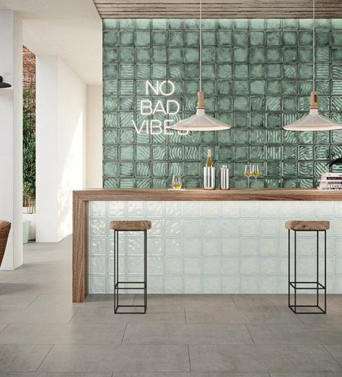Wandtegel Antic Decor Glass Blue Pavé 20x20 cm
