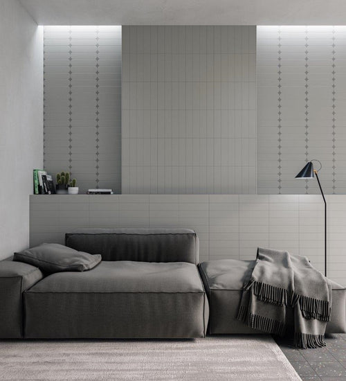 Wandtegel Wow  Grace Grey Gloss 7,5x30 cm